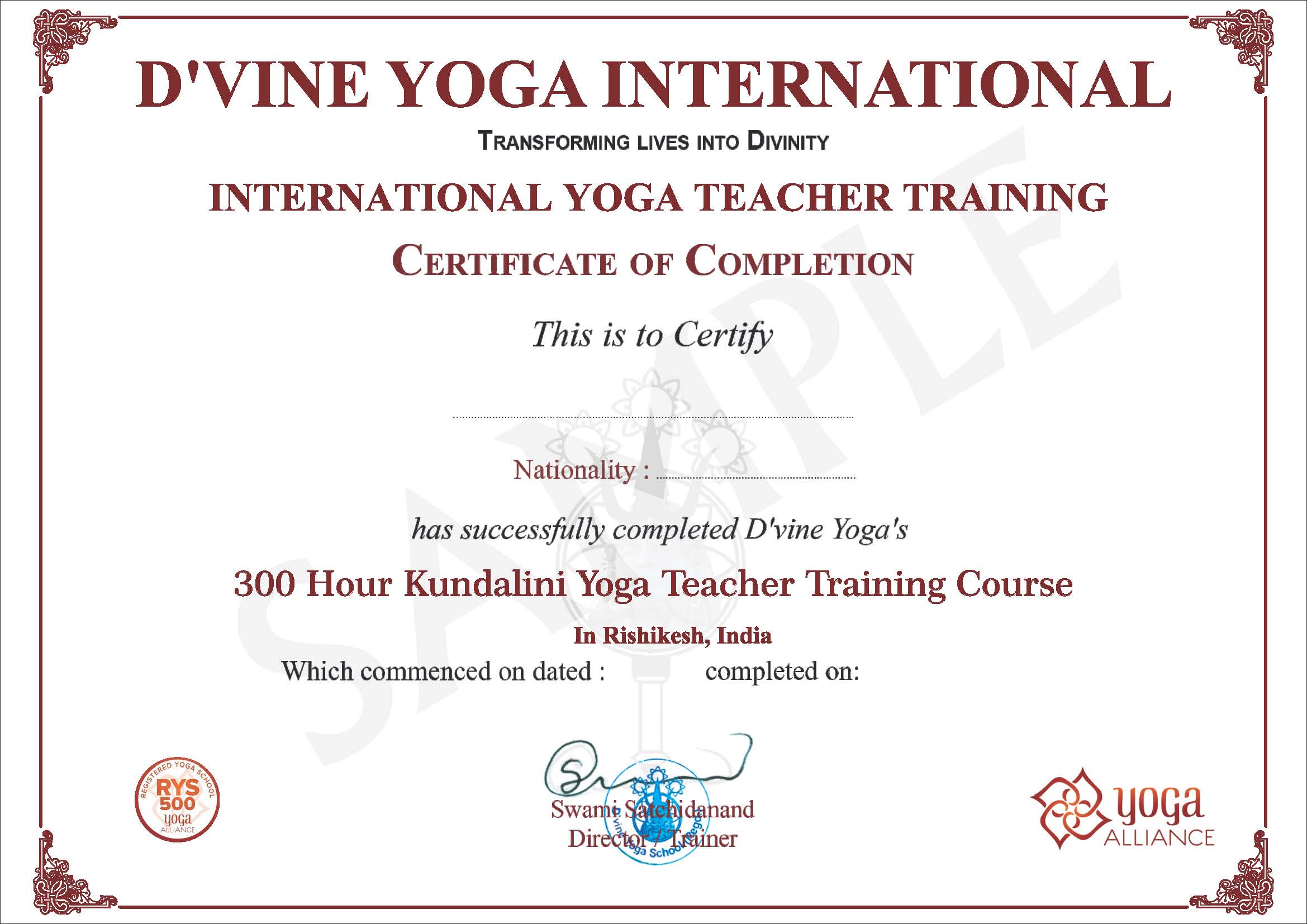 300 Hour Yoga Teacher Training in Rishikesh